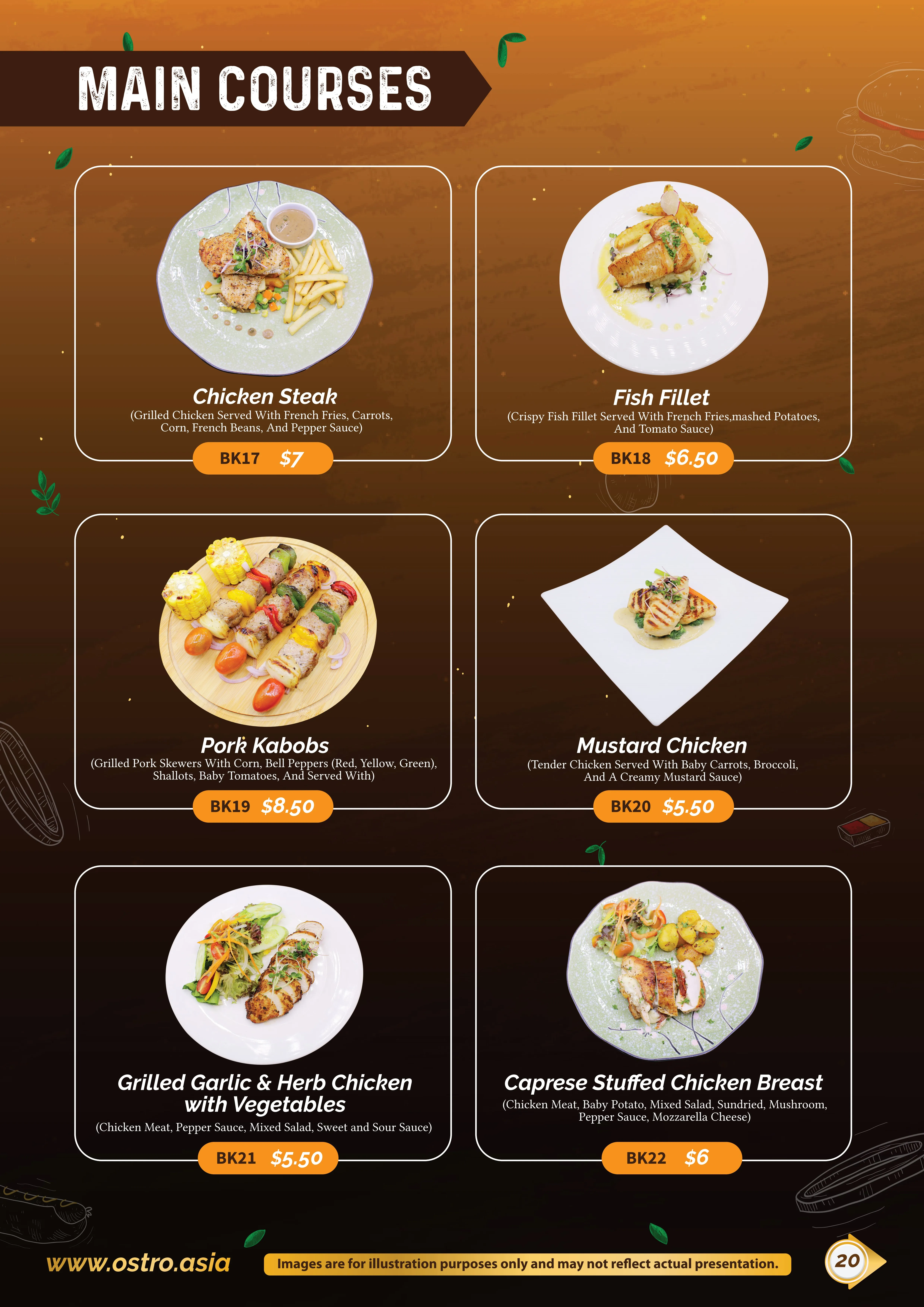 Main Courses Menu 3